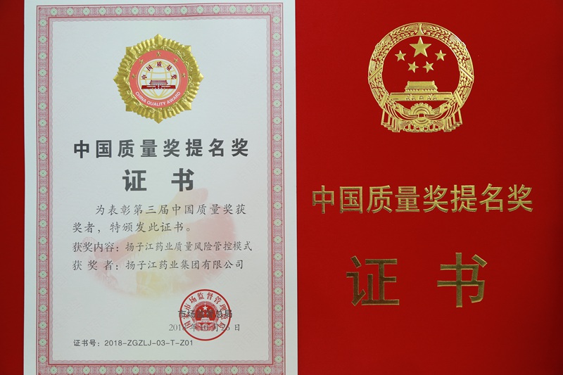 中国质量奖提名奖（2018）